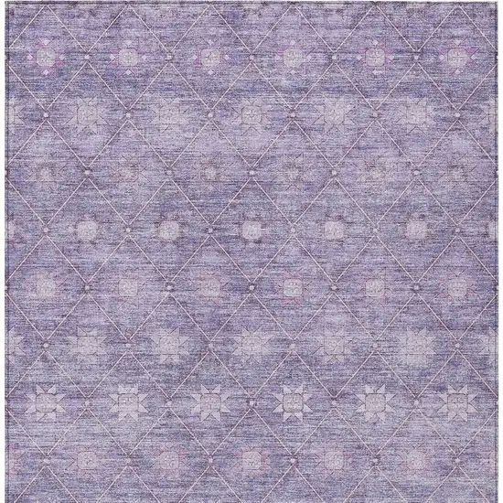 Purple And Ivory Floral Washable Indoor Outdoor Area Rug Photo 9
