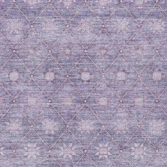 Purple And Ivory Floral Washable Indoor Outdoor Area Rug Photo 3