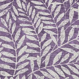 Photo of Purple And Ivory Floral Washable Indoor Outdoor Area Rug
