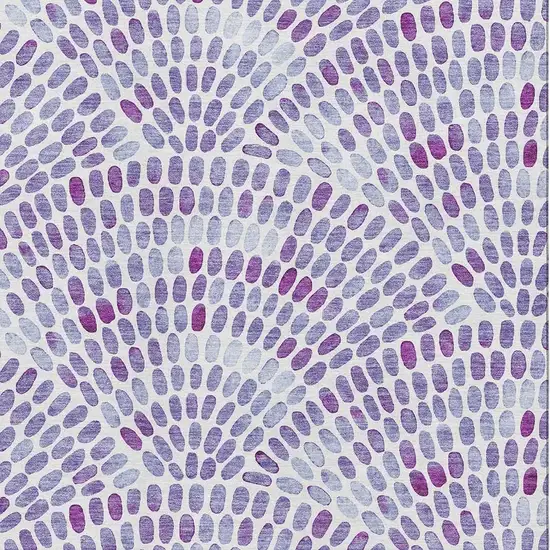 Purple And Ivory Geometric Washable Area Rug With UV Protection Photo 3