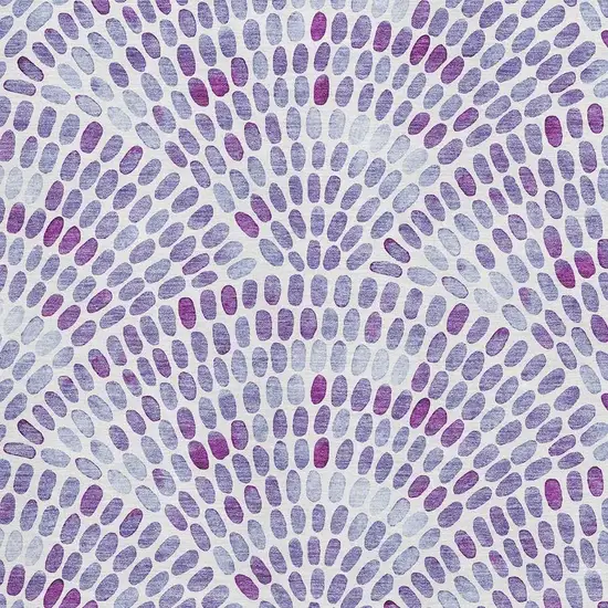 Purple And Ivory Geometric Washable Area Rug With UV Protection Photo 3