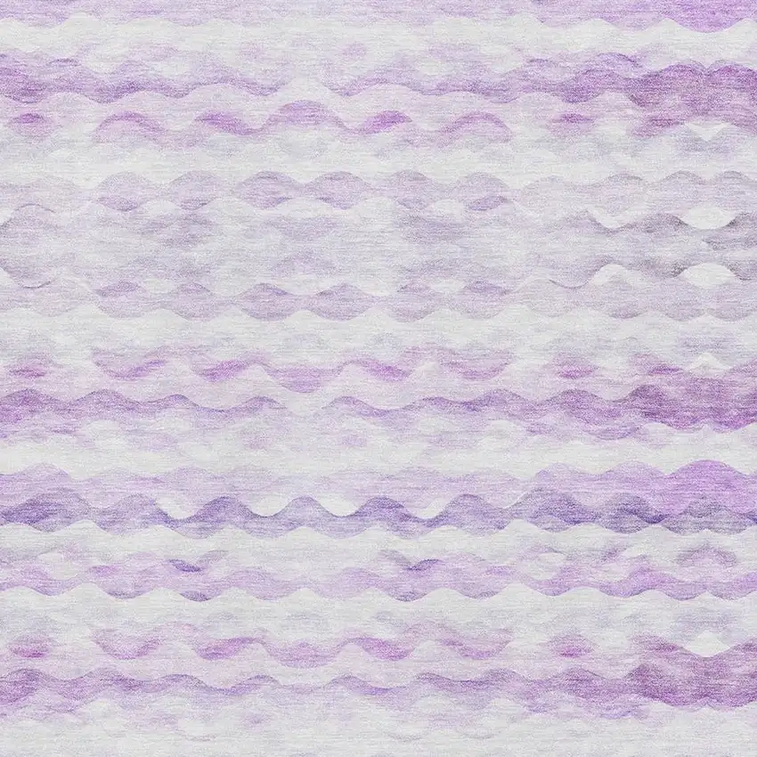 Purple And Ivory Geometric Washable Area Rug With UV Protection Photo 3