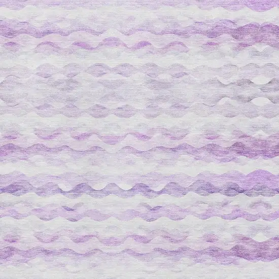 Purple And Ivory Geometric Washable Area Rug With UV Protection Photo 3
