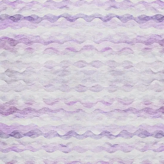 Purple And Ivory Geometric Washable Area Rug With UV Protection Photo 3