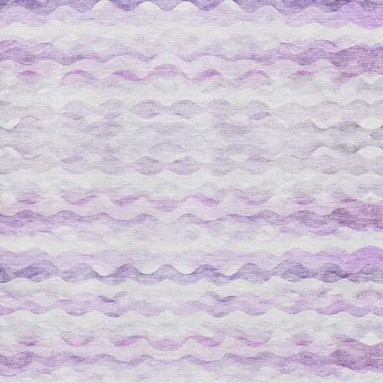 Purple And Ivory Geometric Washable Area Rug With UV Protection Photo 3