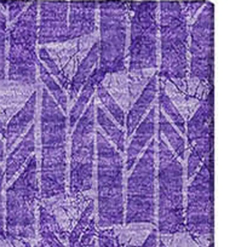 Purple And Ivory Geometric Washable Area Rug With UV Protection Photo 4