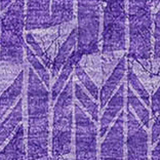 Purple And Ivory Geometric Washable Area Rug With UV Protection Photo 3