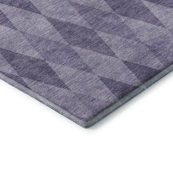 Purple And Ivory Geometric Washable Area Rug With UV Protection Photo 8