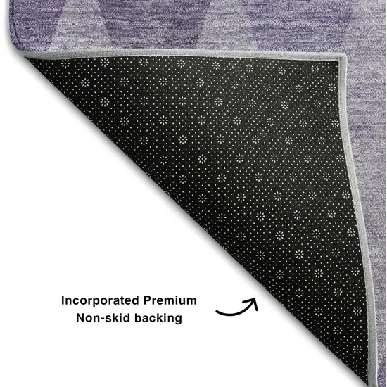 Purple And Ivory Geometric Washable Area Rug With UV Protection Photo 7
