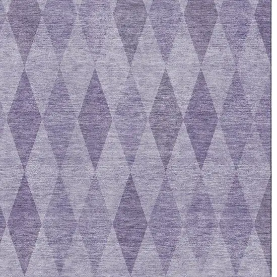 Purple And Ivory Geometric Washable Area Rug With UV Protection Photo 3