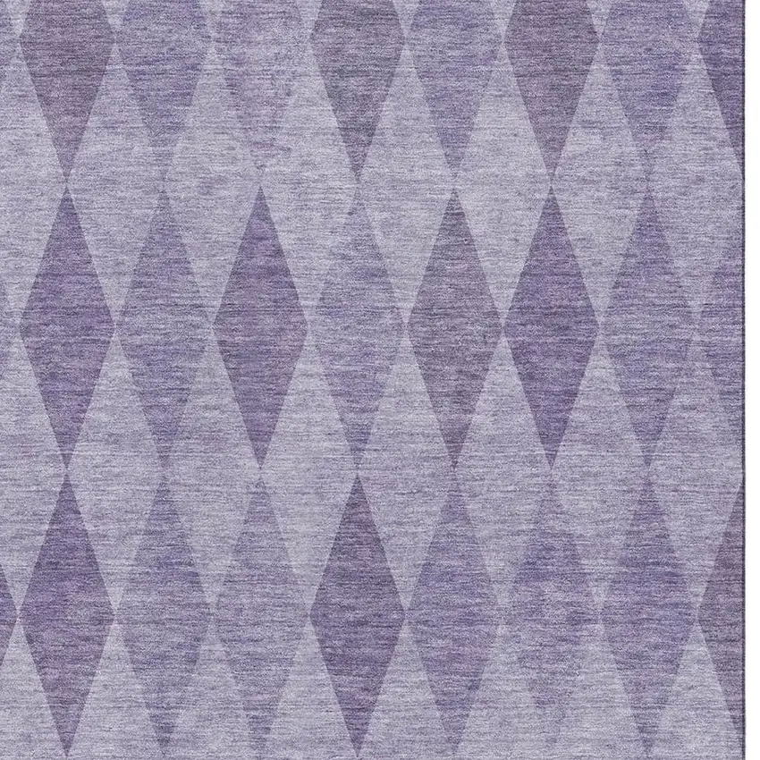 Purple And Ivory Geometric Washable Area Rug With UV Protection Photo 3
