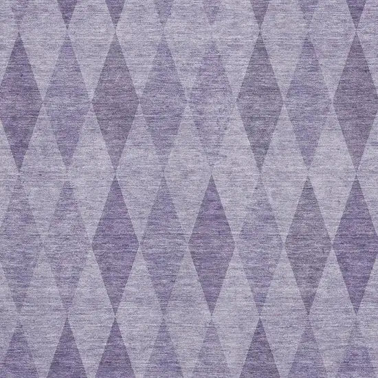 Purple And Ivory Geometric Washable Area Rug With UV Protection Photo 3