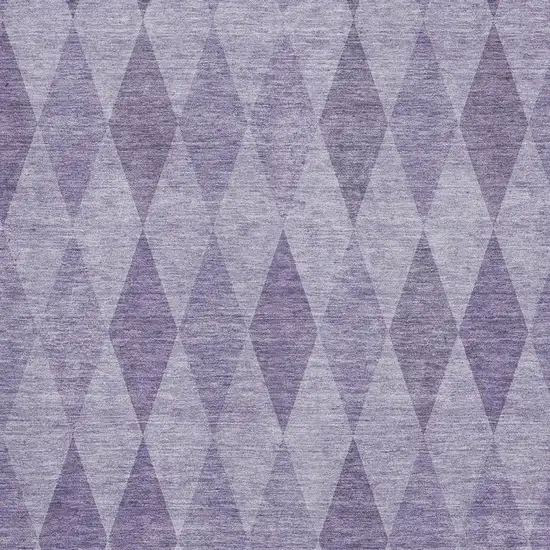 Purple And Ivory Geometric Washable Area Rug With UV Protection Photo 3