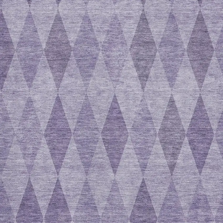 Purple And Ivory Geometric Washable Area Rug With UV Protection Photo 3