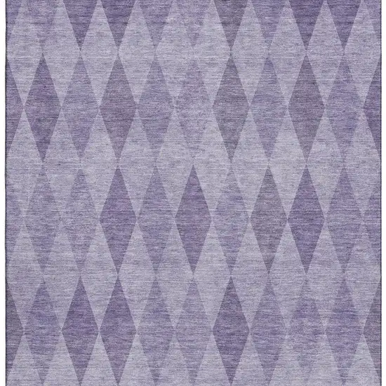 Purple And Ivory Geometric Washable Area Rug With UV Protection Photo 4