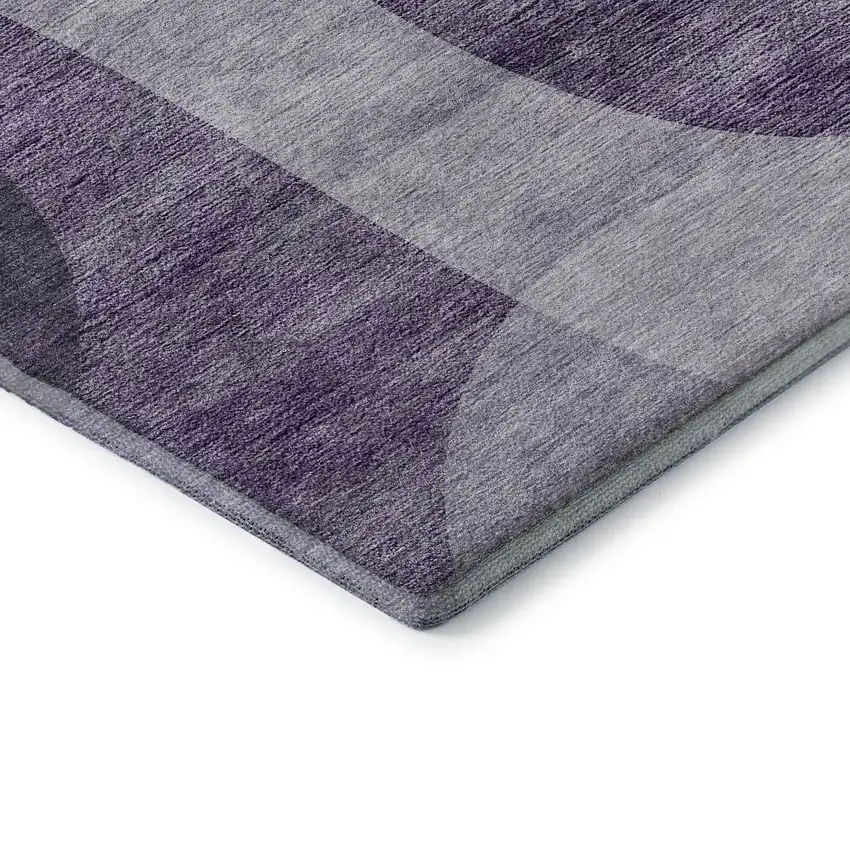 Purple And Ivory Geometric Washable Area Rug With UV Protection Photo 8