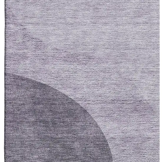 Purple And Ivory Geometric Washable Area Rug With UV Protection Photo 3