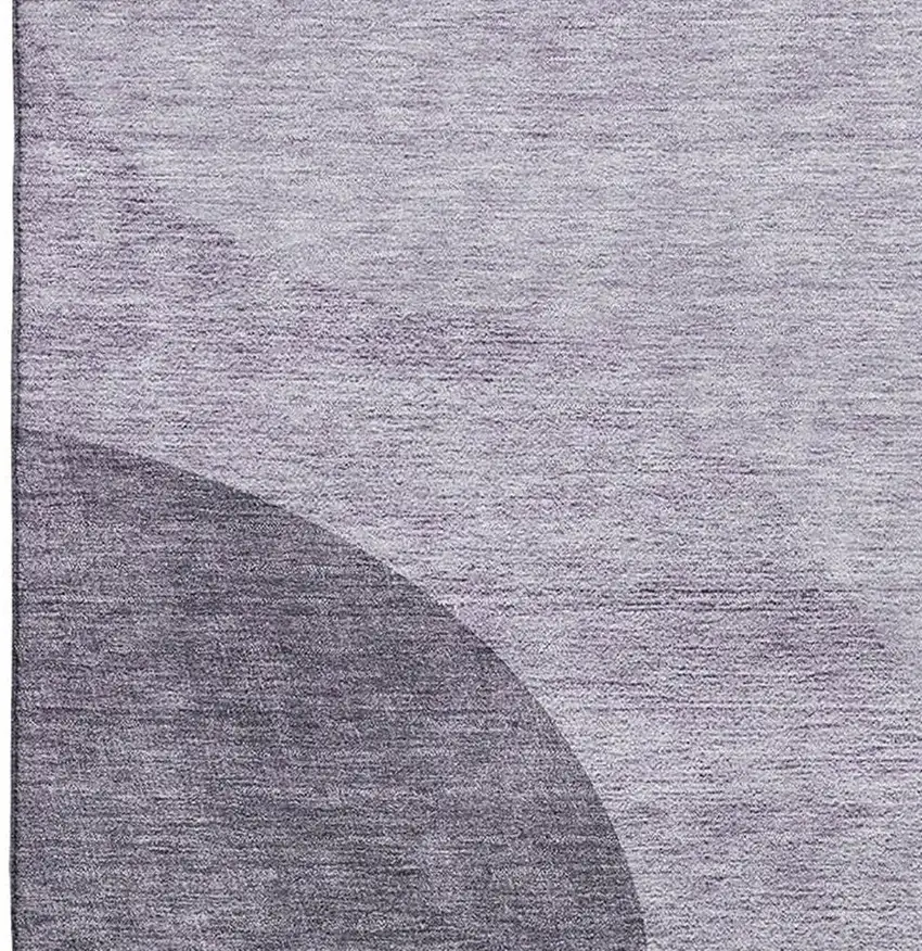 Purple And Ivory Geometric Washable Area Rug With UV Protection Photo 3