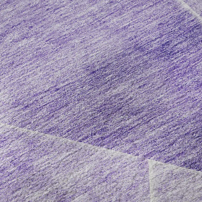 Purple And Ivory Geometric Washable Area Rug With UV Protection Photo 9