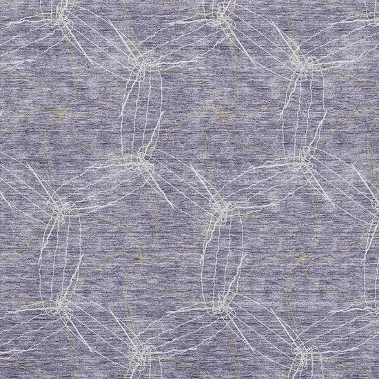 Purple And Ivory Geometric Washable Area Rug With UV Protection Photo 2