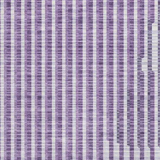 Purple And Ivory Geometric Washable Area Rug With UV Protection Photo 2