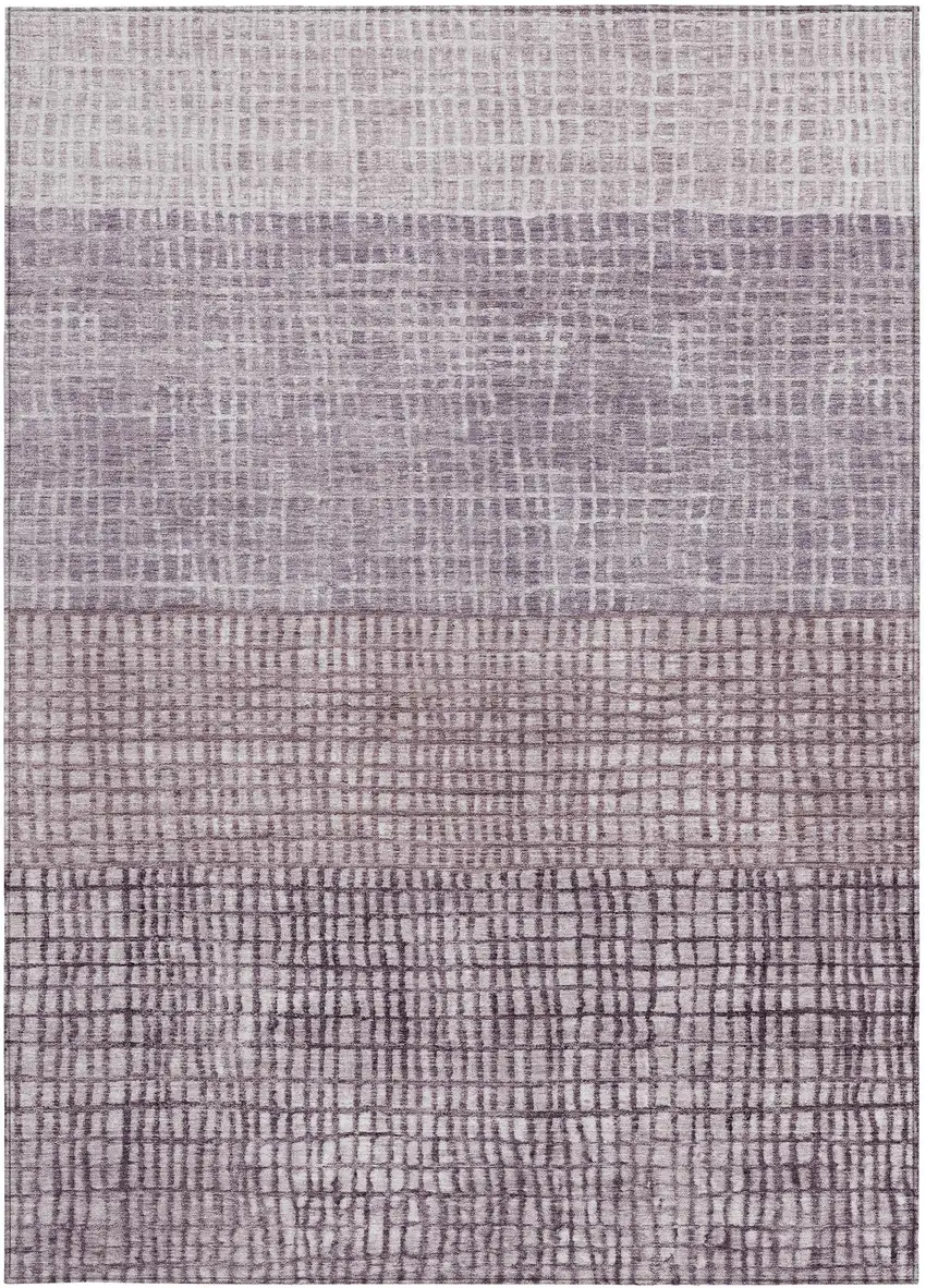 Purple And Ivory Geometric Washable Indoor Outdoor Area Rug Photo 4
