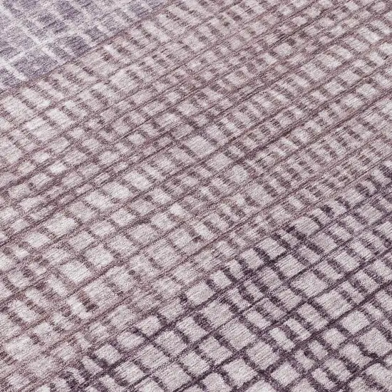 Purple And Ivory Geometric Washable Indoor Outdoor Area Rug Photo 9