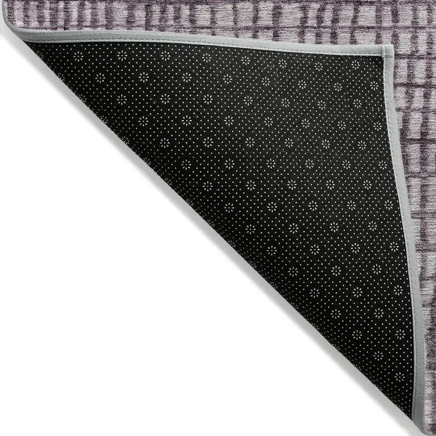 Purple And Ivory Geometric Washable Indoor Outdoor Area Rug Photo 8
