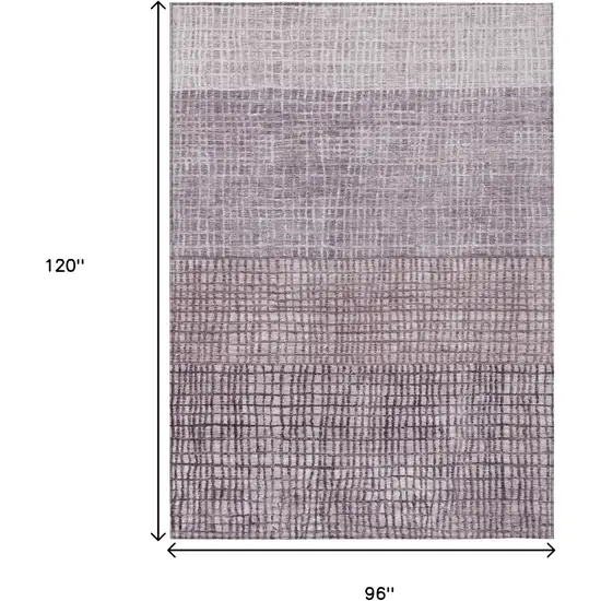 Purple And Ivory Geometric Washable Indoor Outdoor Area Rug Photo 9