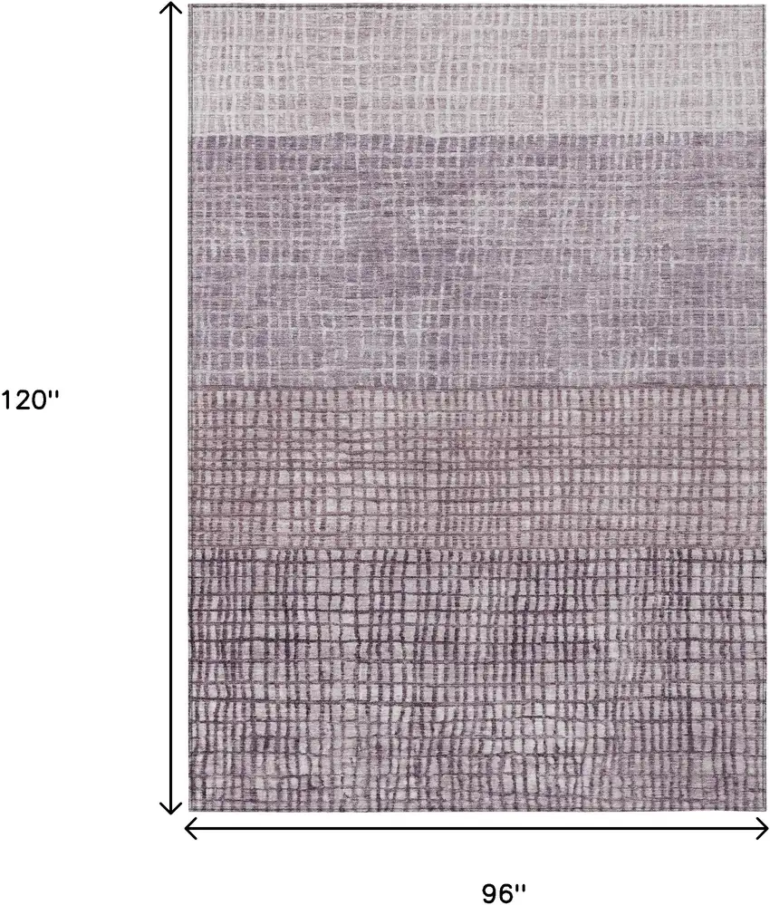 Purple And Ivory Geometric Washable Indoor Outdoor Area Rug Photo 9