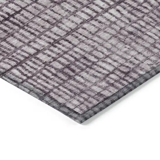 Purple And Ivory Geometric Washable Indoor Outdoor Area Rug Photo 9