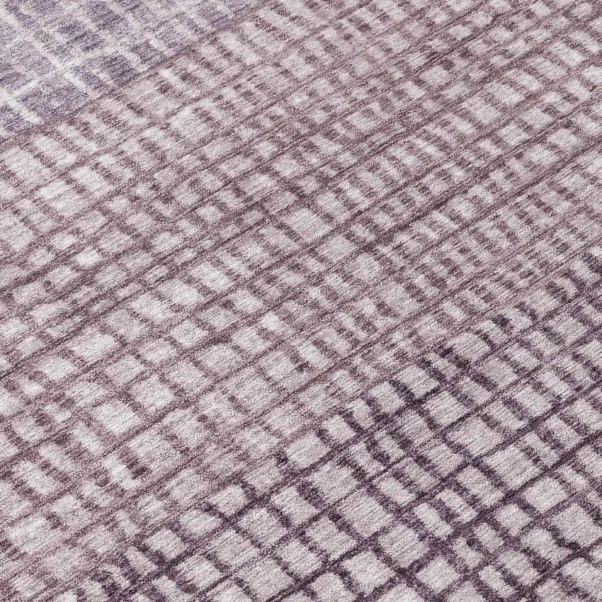 Purple And Ivory Geometric Washable Indoor Outdoor Area Rug Photo 8