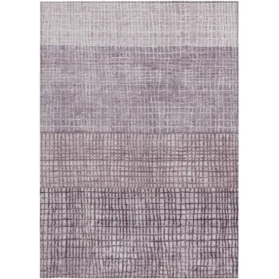 Purple And Ivory Geometric Washable Indoor Outdoor Area Rug Photo 3