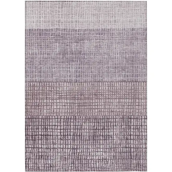 Purple And Ivory Geometric Washable Indoor Outdoor Area Rug Photo 1