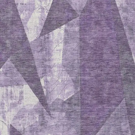 Purple And Ivory Geometric Washable Indoor Outdoor Area Rug Photo 3