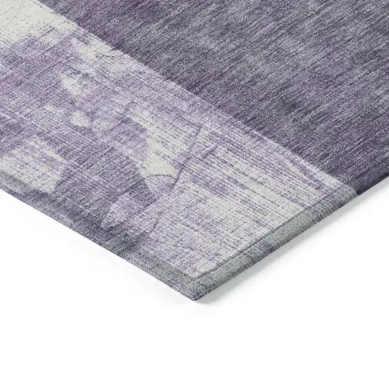 Purple And Ivory Geometric Washable Indoor Outdoor Area Rug Photo 9