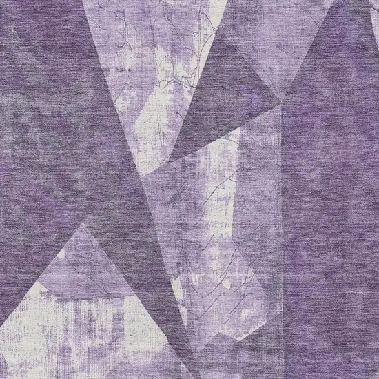 Purple And Ivory Geometric Washable Indoor Outdoor Area Rug Photo 3
