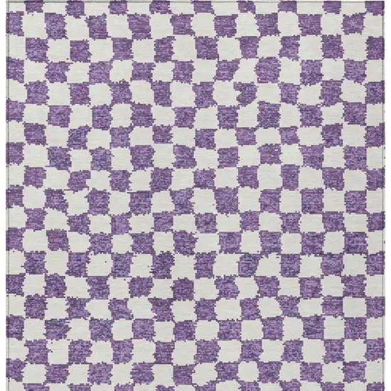 Purple And Ivory Geometric Washable Indoor Outdoor Area Rug Photo 9