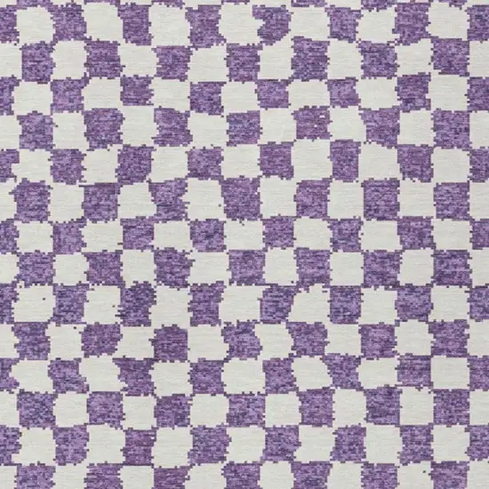 Purple And Ivory Geometric Washable Indoor Outdoor Area Rug Photo 3