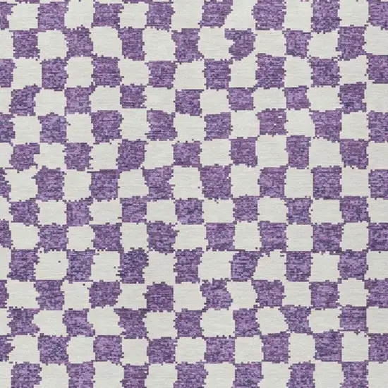 Purple And Ivory Geometric Washable Indoor Outdoor Area Rug Photo 3