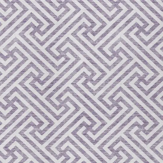 Purple And Ivory Geometric Washable Indoor Outdoor Area Rug Photo 5