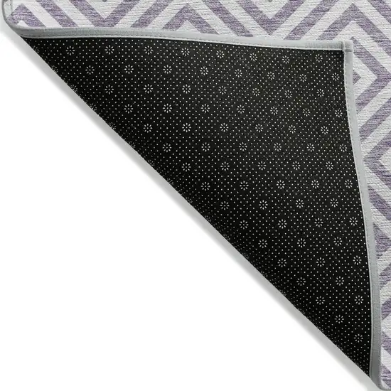 Purple And Ivory Geometric Washable Indoor Outdoor Area Rug Photo 2