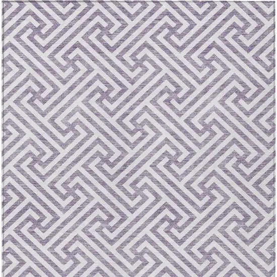 Purple And Ivory Geometric Washable Indoor Outdoor Area Rug Photo 6
