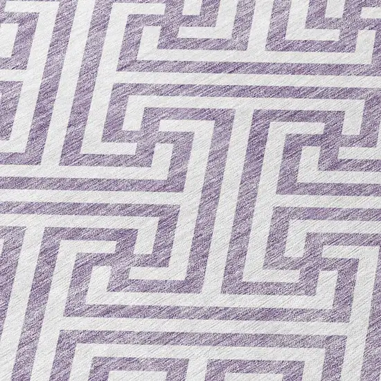 Purple And Ivory Geometric Washable Indoor Outdoor Area Rug Photo 4
