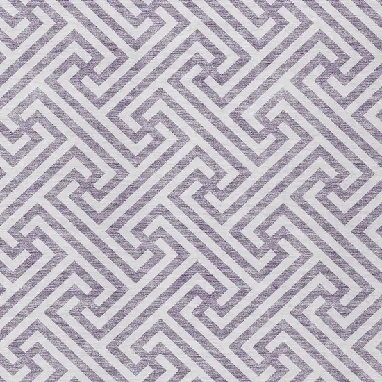 Purple And Ivory Geometric Washable Indoor Outdoor Area Rug Photo 5