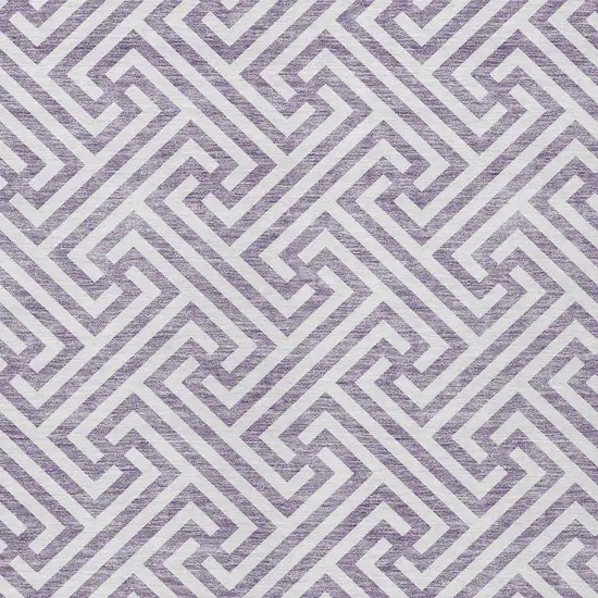 Purple And Ivory Geometric Washable Indoor Outdoor Area Rug Photo 5