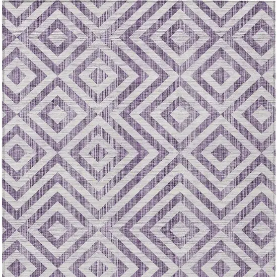 Purple And Ivory Geometric Washable Indoor Outdoor Area Rug Photo 6