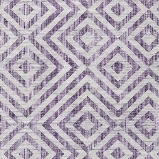 Purple And Ivory Geometric Washable Indoor Outdoor Area Rug Photo 5