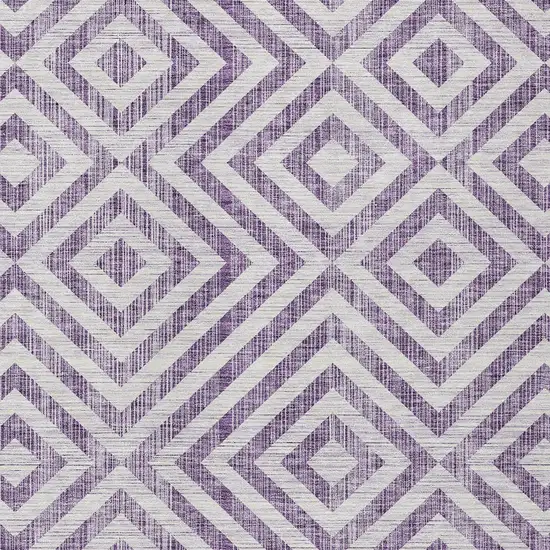 Purple And Ivory Geometric Washable Indoor Outdoor Area Rug Photo 6