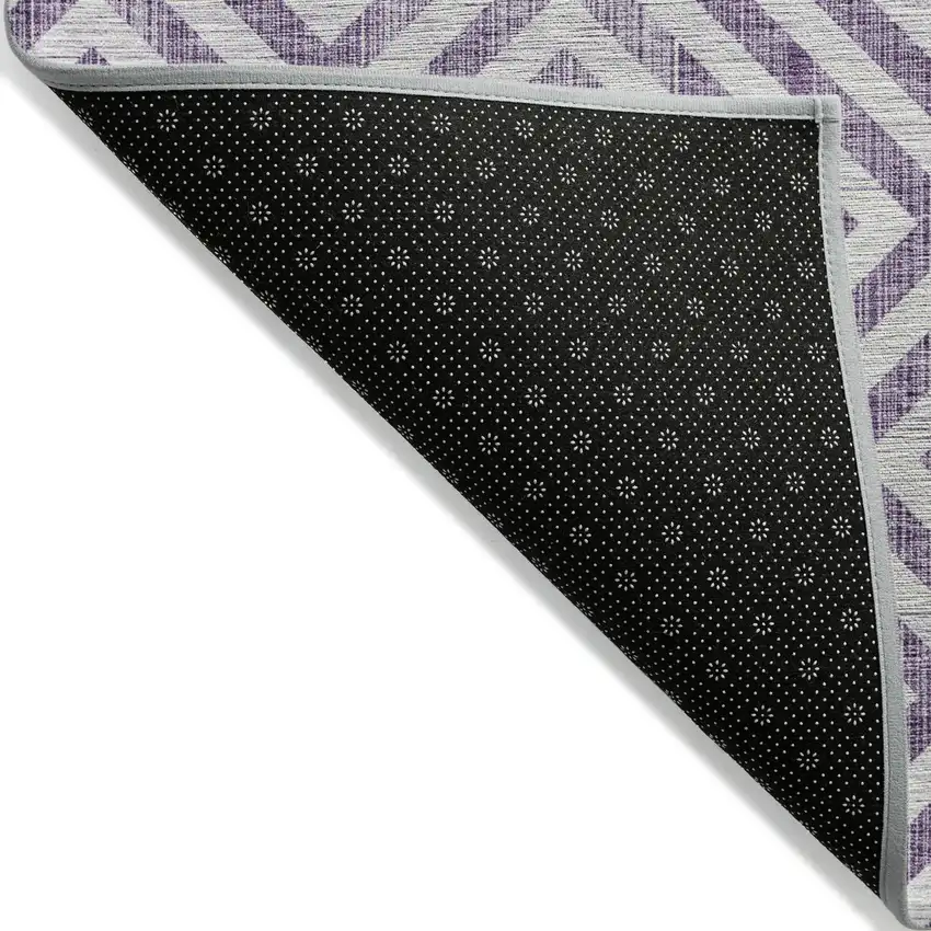 Purple And Ivory Geometric Washable Indoor Outdoor Area Rug Photo 2